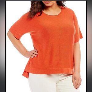 Eileen fisher Elbow Sleeve Round Neck Sweater Top XS NWOT